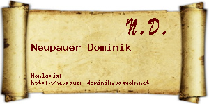 Neupauer Dominik névjegykártya